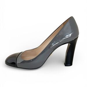 Prada Vernice Bi-Cole black and gray patent leather Heels